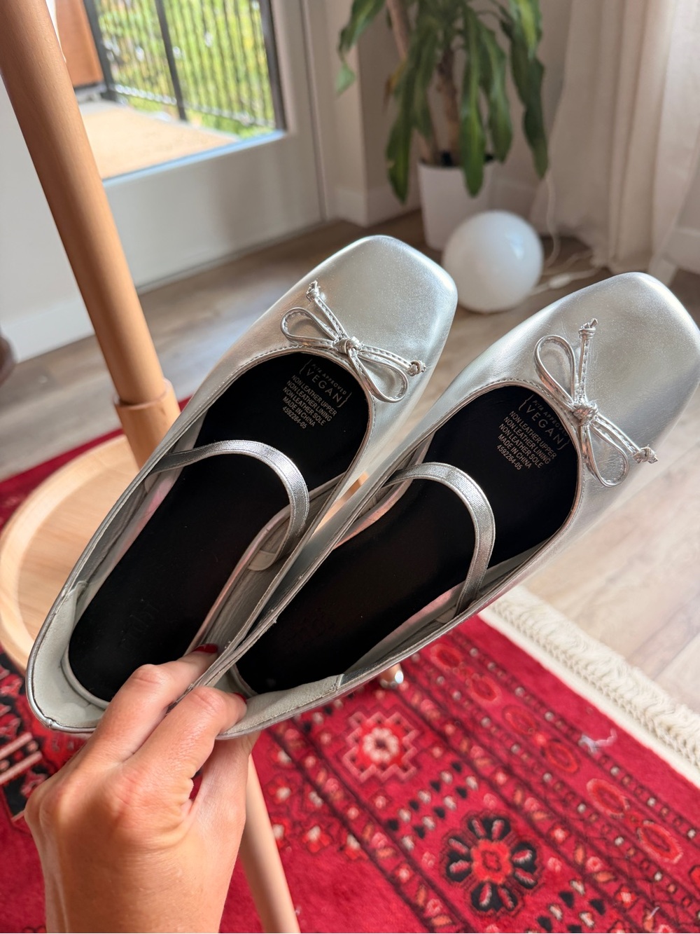 Cotton On Metallic Silver Ballet Flats with Bow